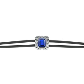 Bracelet cordon saphir entourage diamant Coup de Foudre - 4
