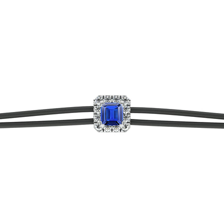 Bracelet cordon saphir entourage diamant Coup de Foudre - 4
