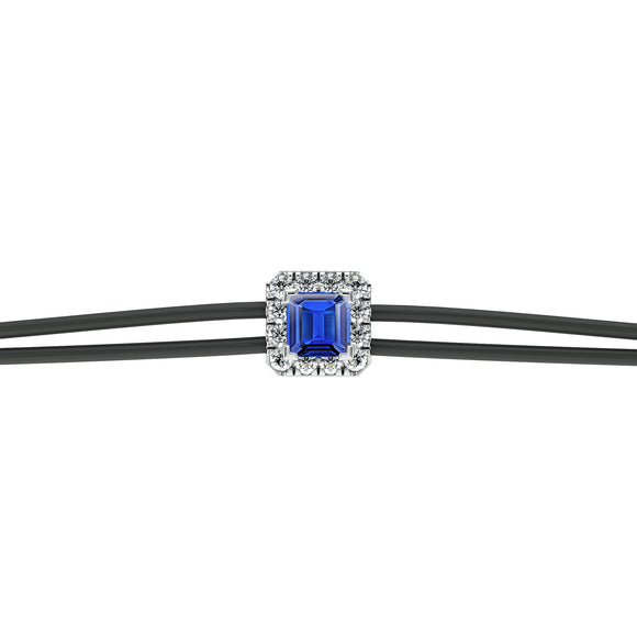 Bracelet cordon saphir entourage diamant Coup de Foudre - 4