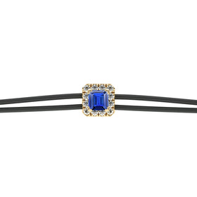 Bracelet cordon saphir entourage diamant Coup de Foudre - 4