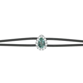 Bracelet cordon saphir vert entourage diamant Coup de Foudre - 2
