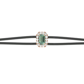 Bracelet cordon saphir vert entourage diamant Coup de Foudre - 3