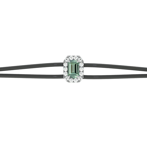 Bracelet cordon saphir vert entourage diamant Coup de Foudre - 3