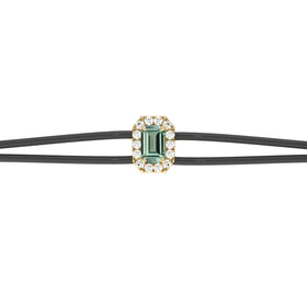 Bracelet cordon saphir vert entourage diamant Coup de Foudre - 3
