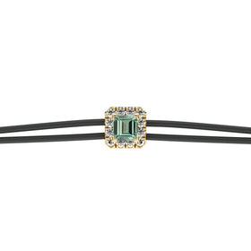 Bracelet cordon saphir vert entourage diamant Coup de Foudre - 4