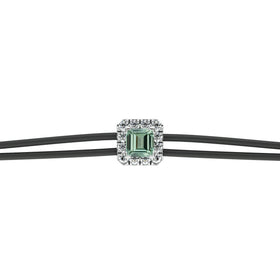 Bracelet cordon saphir vert entourage diamant Coup de Foudre - 4