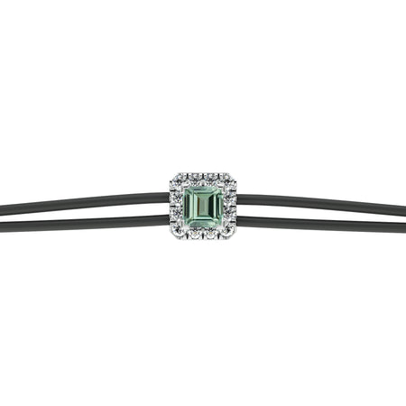Bracelet cordon saphir vert entourage diamant Coup de Foudre - 4