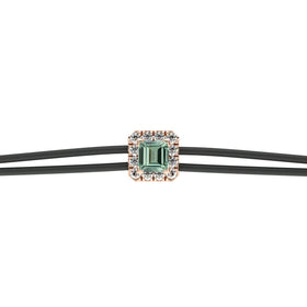 Bracelet cordon saphir vert entourage diamant Coup de Foudre - 4