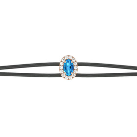 Bracelet cordon topaze entourage diamant Coup de Foudre - 1