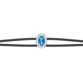 Bracelet cordon topaze entourage diamant Coup de Foudre - 1