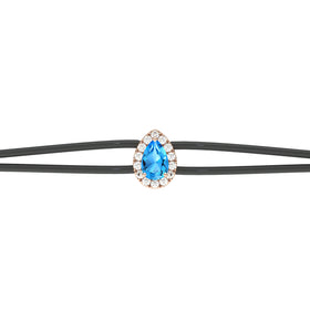 Bracelet cordon topaze entourage diamant Coup de Foudre - 2