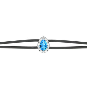 Bracelet cordon topaze entourage diamant Coup de Foudre - 2