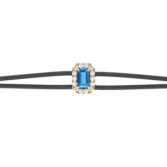 Bracelet cordon topaze entourage diamant Coup de Foudre - 3