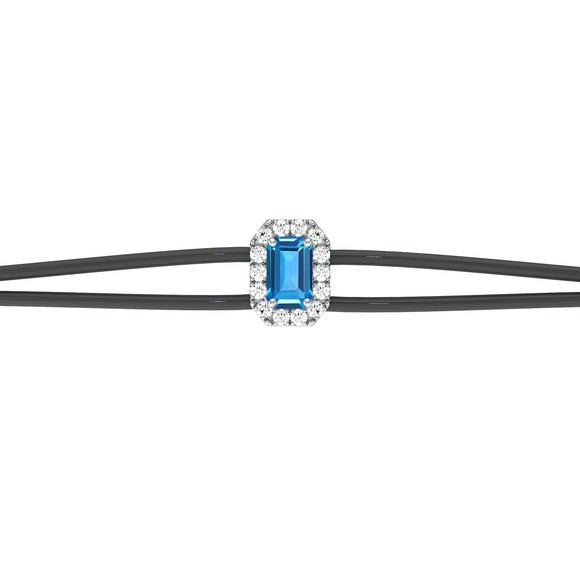 Bracelet cordon topaze entourage diamant Coup de Foudre - 3