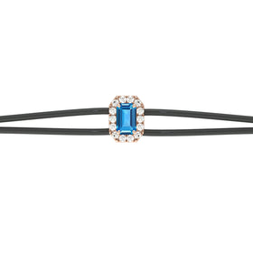 Bracelet cordon topaze entourage diamant Coup de Foudre - 3