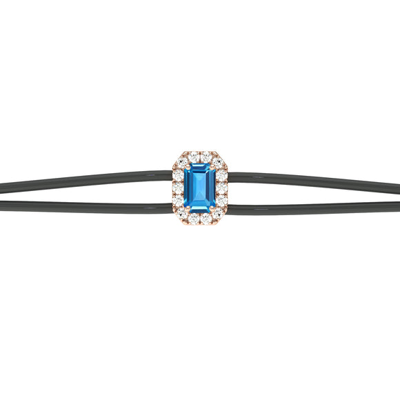Bracelet cordon topaze entourage diamant Coup de Foudre - 3