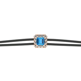 Bracelet cordon topaze entourage diamant Coup de Foudre - 4