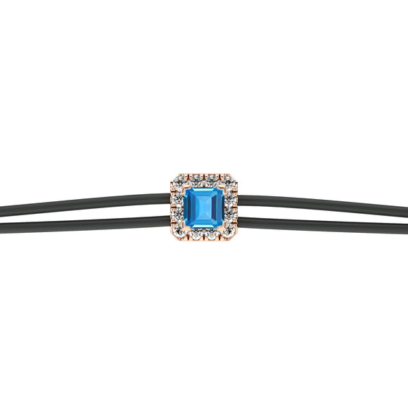 Bracelet cordon topaze entourage diamant Coup de Foudre - 4