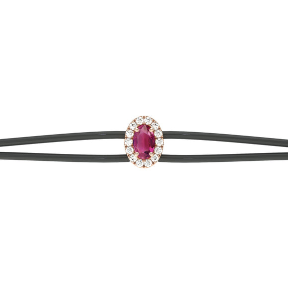 Bracelet cordon tourmaline entourage diamant Coup de Foudre - 1