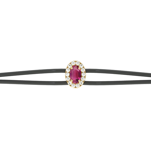 Bracelet cordon tourmaline entourage diamant Coup de Foudre - 1