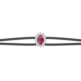 Bracelet cordon tourmaline entourage diamant Coup de Foudre - 1