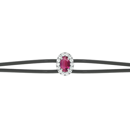 Bracelet cordon tourmaline entourage diamant Coup de Foudre - 1