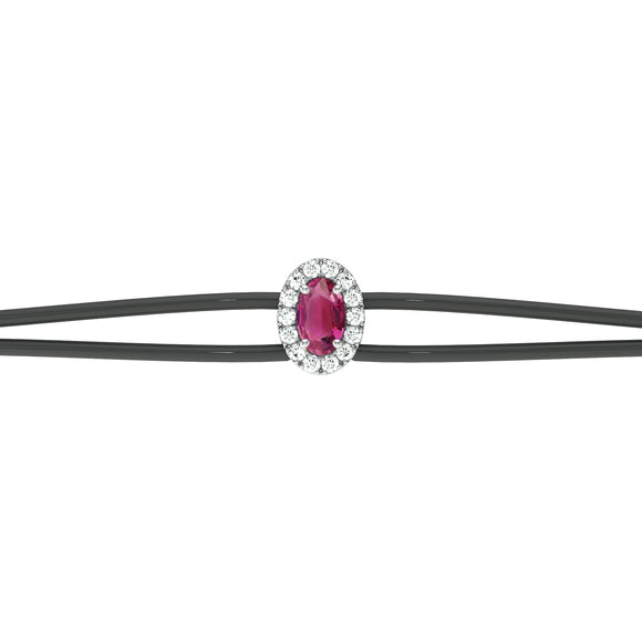 Bracelet cordon tourmaline entourage diamant Coup de Foudre - 1