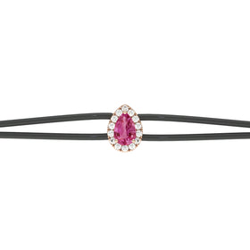 Bracelet cordon tourmaline entourage diamant Coup de Foudre - 2