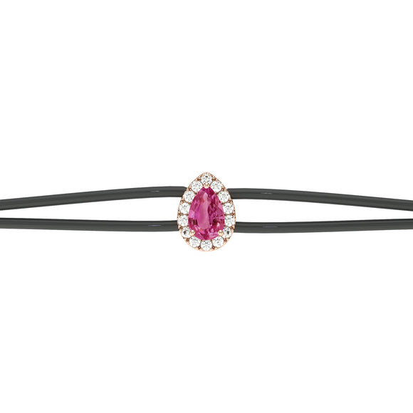 Bracelet cordon tourmaline entourage diamant Coup de Foudre - 2