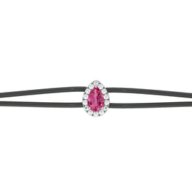 Bracelet cordon tourmaline entourage diamant Coup de Foudre - 2