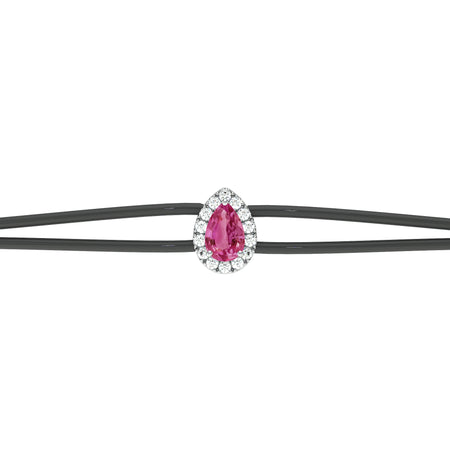 Bracelet cordon tourmaline entourage diamant Coup de Foudre - 2