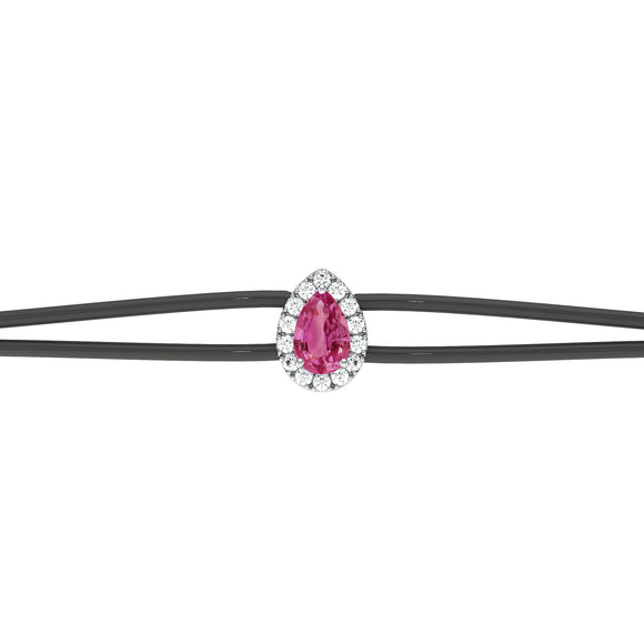 Bracelet cordon tourmaline entourage diamant Coup de Foudre - 2