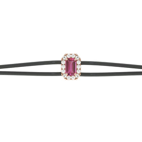 Bracelet cordon tourmaline entourage diamant Coup de Foudre - 3