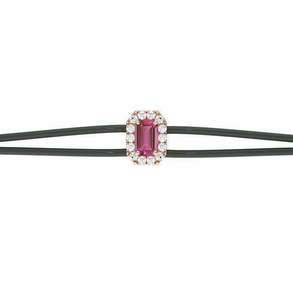 Bracelet cordon tourmaline entourage diamant Coup de Foudre - 3