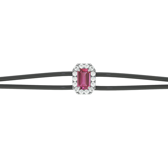 Bracelet cordon tourmaline entourage diamant Coup de Foudre - 3