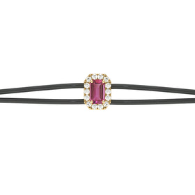Bracelet cordon tourmaline entourage diamant Coup de Foudre - 3