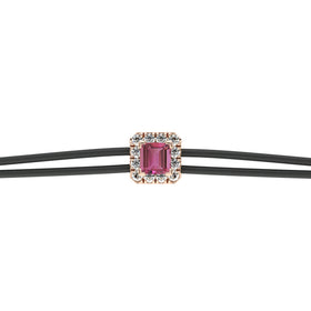 Bracelet cordon tourmaline entourage diamant Coup de Foudre - 4