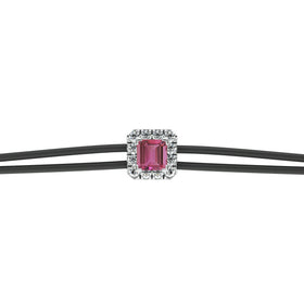 Bracelet cordon tourmaline entourage diamant Coup de Foudre - 4