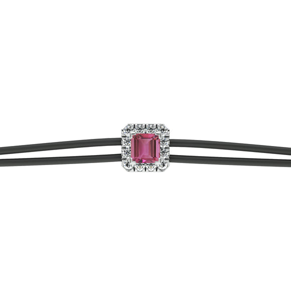 Bracelet cordon tourmaline entourage diamant Coup de Foudre - 4