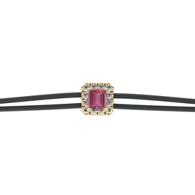 Bracelet cordon tourmaline entourage diamant Coup de Foudre - 4