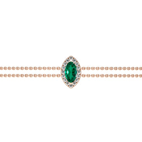 Bracelet émeraude entourage diamant Coup de Foudre - 2