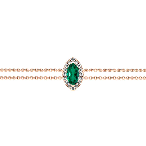 Bracelet émeraude entourage diamant Coup de Foudre - 2