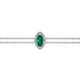 Bracelet émeraude entourage diamant Coup de Foudre - 2