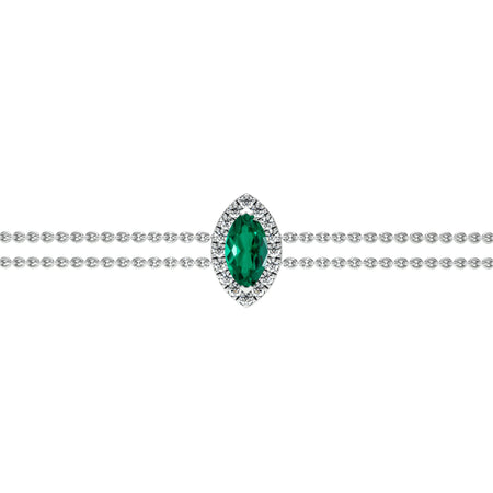 Bracelet émeraude entourage diamant Coup de Foudre - 2