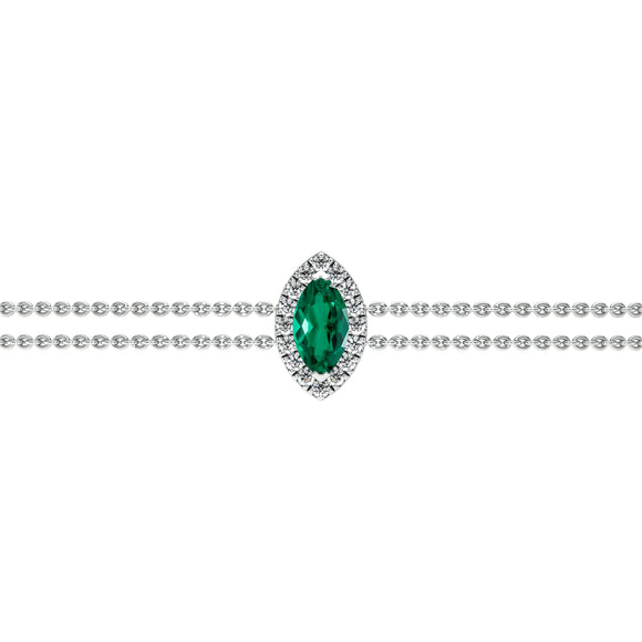 Bracelet émeraude entourage diamant Coup de Foudre - 2