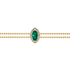 Bracelet émeraude entourage diamant Coup de Foudre - 2