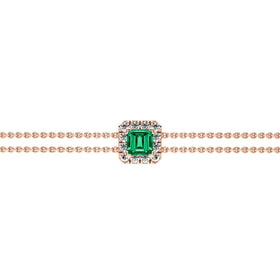 Bracelet émeraude entourage diamant Coup de Foudre - 3