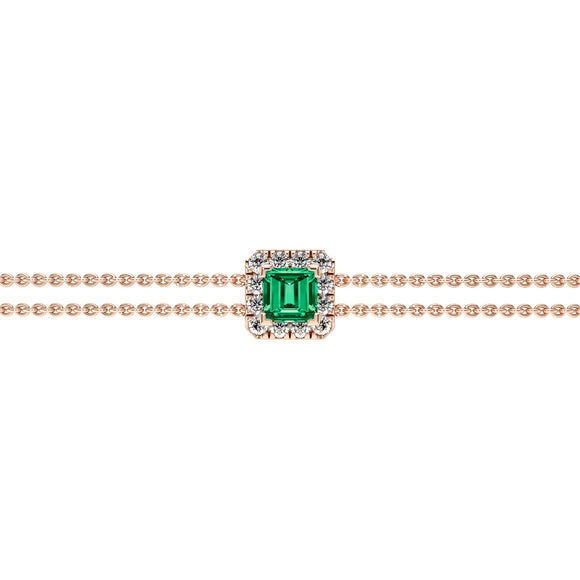 Bracelet émeraude entourage diamant Coup de Foudre - 3