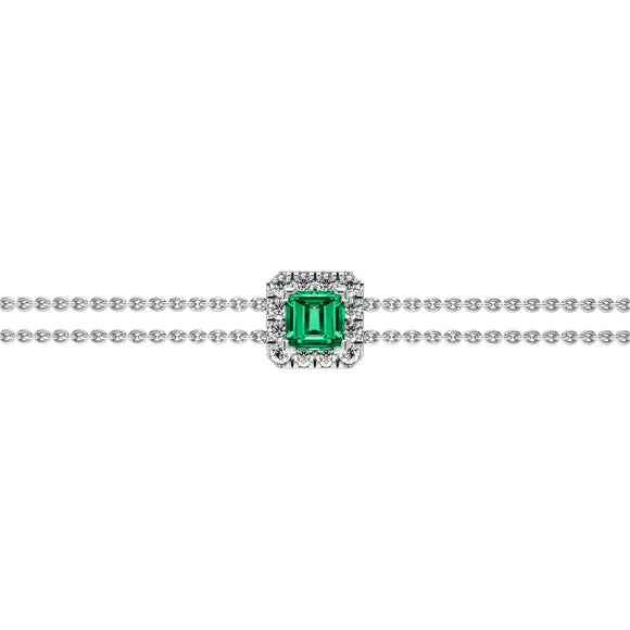 Bracelet émeraude entourage diamant Coup de Foudre - 3