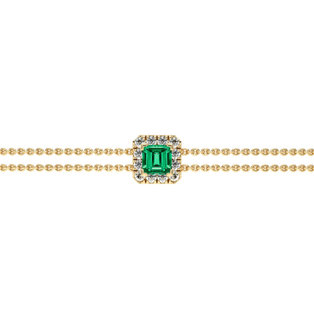 Bracelet émeraude entourage diamant Coup de Foudre - 3